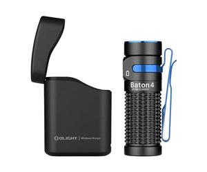 OLIGHT Baton4 kit Linterna LED Recargable Alta Potencia de 1300 Lúmenes 170 Metros Impermeable con Type-C Compatible con Baton 4/3 S1R II y Perun 2 Mini(Negro)