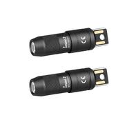 OLIGHT IMINI - 2 llaveros de luz de 50 lúmenes EDC recargable, lámpara de base magnética con enchufe USB integrado, linterna LED compacta de alto rendimiento para transporte diario (negro, paquete de