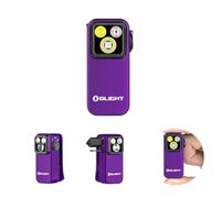 OLIGHT Oclip Pro - Linterna de 500 lúmenes con 3 fuentes de luz, lámpara EDC recargable USB-C con base magnética, linterna LED compacta para trabajar, ciclismo, correr y advertencia de seguridad