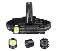 OLIGHT Perun 3 Linterna Frontal LED Recargable de Ángulo Recto Combinando Blanco y Rojo Práctica y Funcional 3000 Lumens 160 Metros 20 Días Máx Para la Pesca al Aire Libre (Negro)