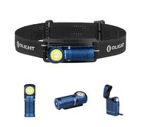 OLIGHT Perun 3 Mini Kit Linterna Frontal LED Recargable de Ángulo Recto Combinando Blanco y Rojo Práctica y Funcional 1250 Lumens 155 Metros 60 Días Máx Para la Pesca al Aire Libre (Azul Oscuro)