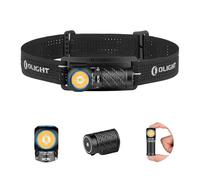 OLIGHT Perun 3 Mini linterna frontal LED de 1200 lúmenes, linterna frontal recargable con opción de luz roja, ideal para camping, trabajo, reparaciones y al aire libre (HCRI negro)