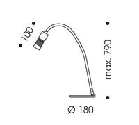 Oligo A Little Bit, lámpara de sobremesa LED, cabezal cromo - manguera blanco mate - pie blanco mate