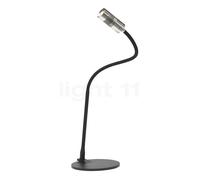 Oligo A Little Bit, lámpara de sobremesa LED, cabezal cromo/manguera negro mate/pie negro mate , Venta de almacén, nuevo, embalaje original