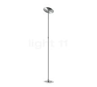 Oligo Decent Max, lámpara de pie LED, cabezal aluminio cepillado/pie blanco mate