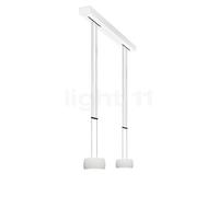 Oligo Grace, lámpara de suspensión LED 2 focos - altura ajustable, florón blanco mate/cabezal blanco mate
