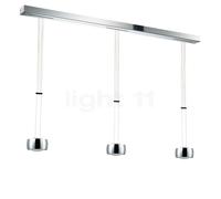 Oligo Grace, lámpara de suspensión LED 3 focos - altura ajustable, florón cromo/cabezal cromo