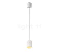 Oligo Tudor, lámpara de suspensión LED - altura ajustable de forma invisible, florón blanco mate/cabezal blanco mate - 14 cm