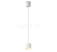 Oligo Tudor, lámpara de suspensión LED - altura ajustable de forma invisible, florón blanco mate/cabezal blanco mate - 9,5 cm