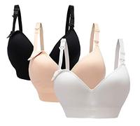 Oliked, Sujetador de Maternidad sin Costuras, 3 Paquete (Negro + Blanco + Beige), XXL - 42/95