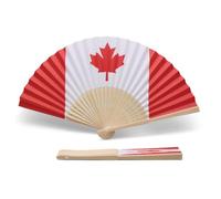 OLILLY - Juego de 10 abanicos de papel y bambú en colores canadienses - ideales para apoyar a su equipo o país (Canadá)