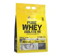 Olimp Pure Whey Isolate 95 Protein Powder - Aislado de proteína de suero de primera calidad, rico en aminoácidos y vitaminas, favorece la construcción muscular, 1800 g, sabor Fresa