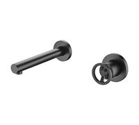 Grifo de lavabo empotrado con un diseño monomando de acabado negro mate Olimpo de Imex - Negro / Sin Válvula click-clack