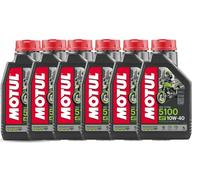 Olio/Motul Moto Scooter 6 Lt Litros 4T 5100 10W40 MA2 100 % Sintético X Moto 4T