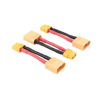 OliRC 3piezas XT90 Macho a XT60 Hembra RC convertidor Conector Adaptador con 12awg 5cm Cable(C86-3)
