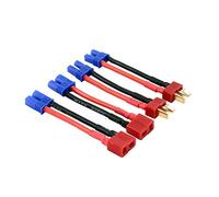 OliRC 4piezas T-Plug Deans Style a EC2 Macho Hembra Conector Adaptador con 5 cm 2 Pulgadas 16awg Cable(C40-4)