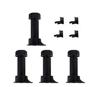 OLIREXD Patas para muebles, paquete de 4 patas de nivelación de gabinete de altura ajustable, plástico, negro, para cocina y baño, 4.92 pulgadas máximo
