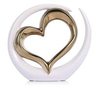 oliruim Estatuas de corazón de cerámica de oro blanco, esculturas abstractas para decoración del hogar, decoración de dormitorio, decoración de boda, decoraciones para Salas de Casa, decoración de San