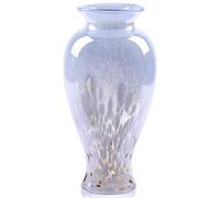oliruim Jarrón de cristal azul de 30 cm de alto, colorido y opaco, diseño único, boca ancha, decoración de arte para el hogar, sala de estar, mesa de comedor, decoración de hierba de las Pampas (azul