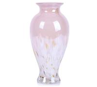 oliruim Jarrón de Vidrio soplado Rosa Blanco de 11.8 Pulgadas de Alto, jarrón de Vidrio Opaco Colorido, diseño único, decoración artística de Boca Ancha para el hogar, Sala de Estar, Mesa de Comedor