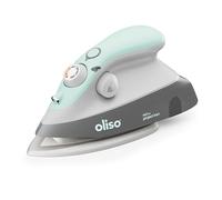 oliso M3Pro Mini Plancha de vapor de tamaño compacto con luz LED para textiles, ropa, costura, acolchado y manualidades - 220V / 120V Suela de flujo de cerámica diamante