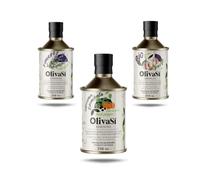 OLIVA SÍ Pack 3 AOVE Aromatizados Lata 250 ml | Cúrcuma y Pimienta, Ajo y Romero | Aceite de Oliva Virgen Extra gourmet para horno, carnes y finishing