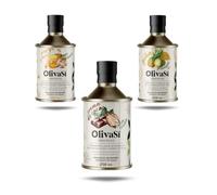 OLIVA SÍ Pack 3 AOVE Aromatizados Lata 250 ml | Jengibre & Miel, Crema de Cacao y Piña | Aceite de Oliva Virgen Extra gourmet para postres, ensaladas y finishing