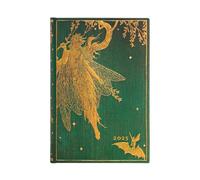 Paperblanks Agenda Olive Fairy Mini 2025, 12 meses, día por página, tapa dura, cierre elástico