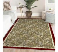 Olive Green 80x150cm Alfombra floral Alfombrilla lavable a maquina Tapete para salon dormitorio Classic Victorian Flower Pattern antideslizante Backing pelo corto hogar Decor Mid Century moderno