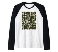 Olive Groovy I Love One Man and Varios Caballos Camiseta Manga Raglan