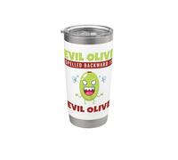 Olive I Evil Olive I Olive Lover Vegan Maldad Vaso térmico de acero inoxidable de doble pared