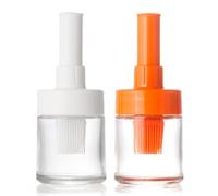 Olive Oil Dispenser - Kitchen Tool for Cooking | Silicone+ABS Build with 14.6x6.1cm Size, Heat Resistant Brush Bottle, Easy Basting Pastry Grill Vinegar Accessory, Compact Transparent