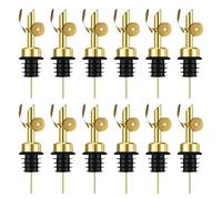Olive Oil Dispenser Spout, 12X Liquor Pourers, Stainless Steel Design, Vinegar Stopper, Alcohol Dispenser, Salad Sauce Soy Pourer, Easy to Use and Clean