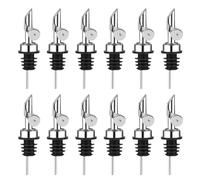 Olive Oil Spout, 12 Pack Liquor Bottle Pourers, Stainless Steel Dispenser, Vinegar Stopper for Alcohol, Salad Sauce, Soy, Sturdy Leak Proof Design (Gold, Silver)