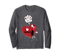 Olive OYL I Love Heart Popeye Día de San Valentín Retro Comic Manga Larga