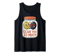 Olive You So Much Juego de Palabras Loving Olives Lindos días de San Valentín Camiseta sin Mangas