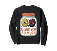 Olive You So Much Juego de Palabras Loving Olives Lindos días de San Valentín Sudadera