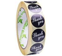 OliveBird 1000 Negro Thank You Pegatinas Adhesivos Redondos Stickers 25mm