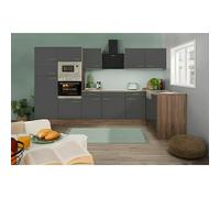 Oliver Cocina esquinera Oliver (An x Pr: 340 x 172 cm, Gris, Con electrodomésticos)