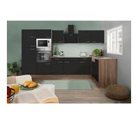 Oliver Cocina esquinera Oliver (An x Pr: 340 x 172 cm, Negro, Con electrodomésticos)