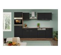 Oliver Composición de cocina Oliver (Ancho: 280 cm, Negro, Con electrodomésticos)