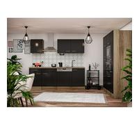 Oliver Composición de cocina Oliver (Ancho: 370 cm, Negro, Con electrodomésticos)