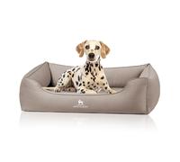 Oliver de Knuffelwuff: cama ergonómica para perros fabricada con tejido Easy Clean, fácil de limpiar y cuidar M-L Marrón claro