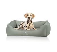 Oliver de Knuffelwuff: cama ergonómica para perros fabricada con tejido Easy Clean, fácil de limpiar y cuidar M-L Menta