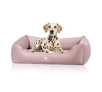 Oliver de Knuffelwuff: cama ergonómica para perros fabricada con tejido Easy Clean, fácil de limpiar y cuidar S Rosa