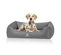 Oliver de Knuffelwuff: cama ergonómica para perros fabricada con tejido Easy Clean, fácil de limpiar y cuidar M-L Gris oscuro