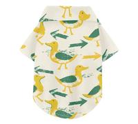 Oliver Jeffers - Camisa de verano para perros con diseño de flecha de pato, color amarillo mantequilla, con botones, ligera y transpirable, de manga corta, para cachorros, perfecta para uso diario y
