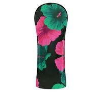 Oliver Jeffers Style Hibiscus Magenta Green - Funda para cabeza de golf con etiquetas intercambiables para madera y conductor híbrido