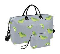 Oliver Jeffers Style Kiwi Jade Bird Design - Bolsa de viaje decorativa con bolsa de aseo para senderismo, gran capacidad para viajar en avión de mujer, color verde