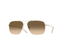 Oliver Peoples Hombre Sunglass OV1150S Clifton - Color del Marco: Oro, Color de la Lente: Cromo y verde aceituna
